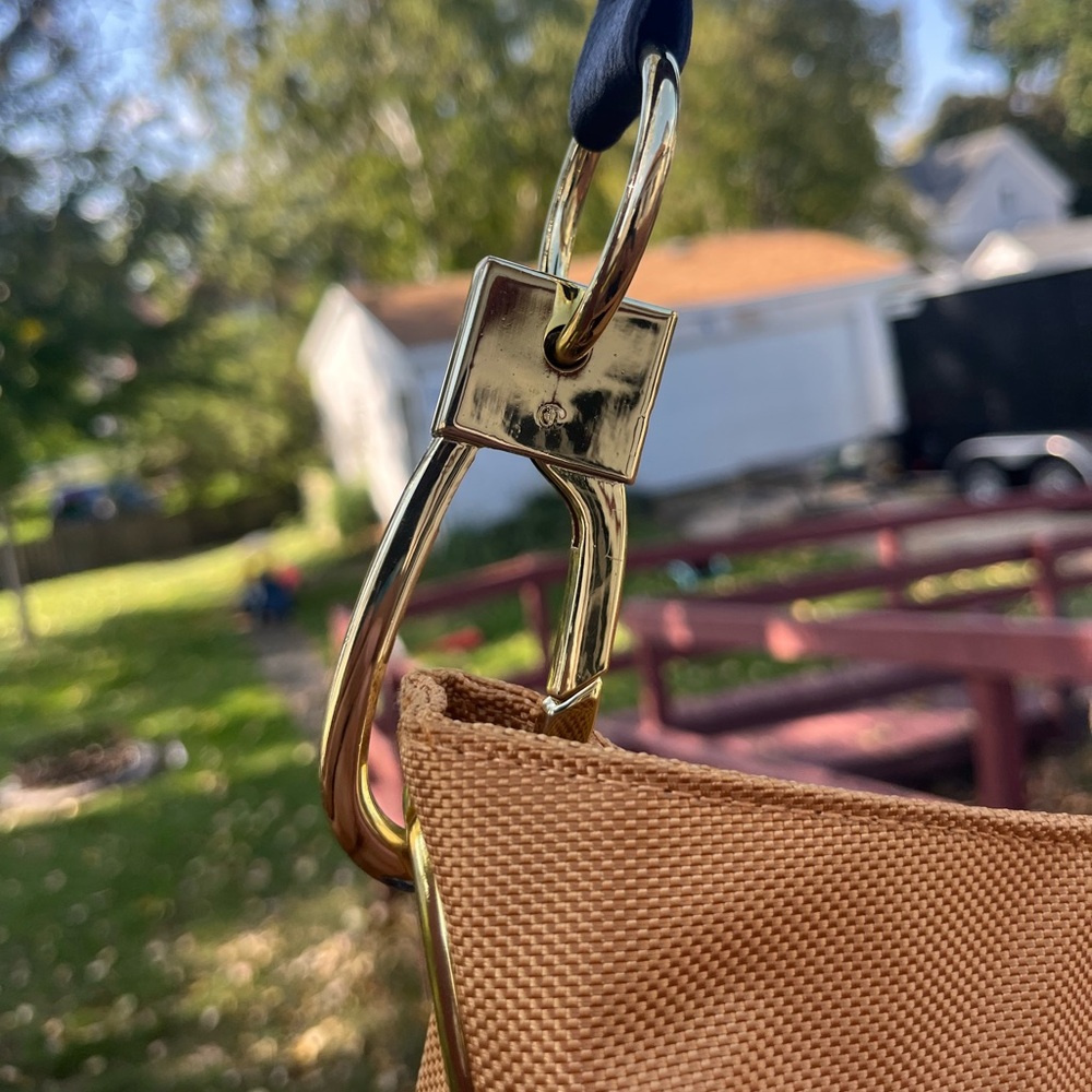 Braciano Gold Tote with Leopard Print Lining - Picture 2 of 16